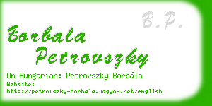 borbala petrovszky business card
